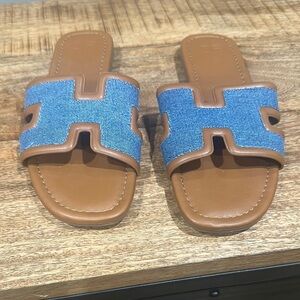 Becca Blue and Brown Sandals